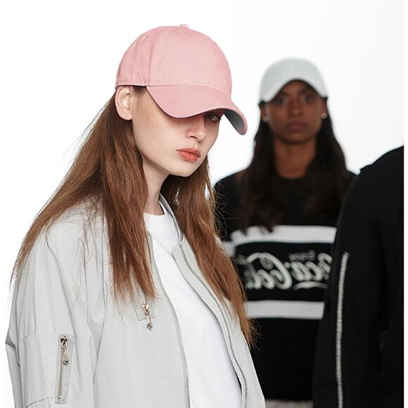 Women's Pink Fashion Baseball Cap Adjustable Strap Back Visor Sports Hat - Picture 5 of 6